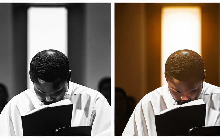 개신교와 천주교 차이점 - Prompt 1: Contrasting Worship Spaces and Practices**