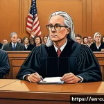 사이비 종교의 법적 대응 사례 - A detailed courtroom scene depicting a tense legal hearing focused on religious freedom versus harm....